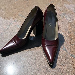 PRADA Leather Pointed Toe Heels Mules